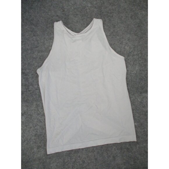 Fabletics White Tank Top Ruched Back Sleeveless Athletic Workout Womens Large - Picture 2 of 16